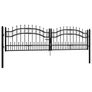 Fence Gate with Spear Top Black 305x75 cm Image 2