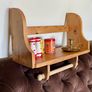 Rustic Solid Pine Wall Shelf with Kitchen Roll Holder Image 2