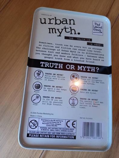 Fun Urban Myth Card Game