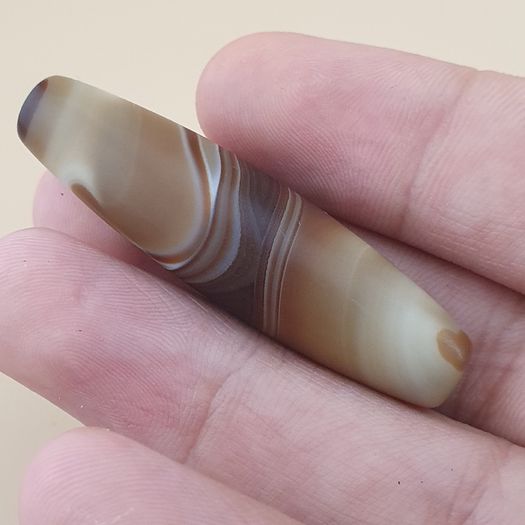 Vintage Middle Eastern Yemeni Suliemani Natural Eye Agate Bead Amulet