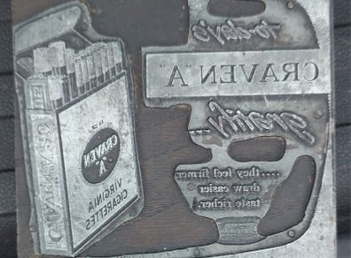 Craven A Cigarette Printing Block