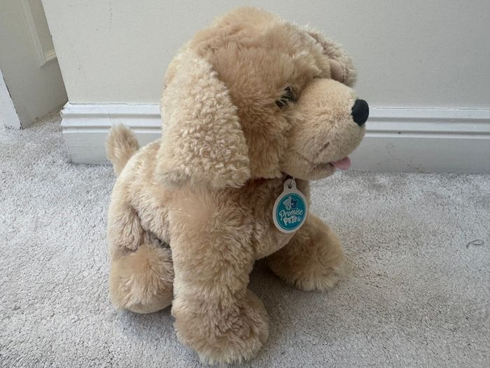 Build A Bear Promise Pets Plush Golden yellow Labrador Retriever Puppy Dog with Barking sound (Press the paw for sound). Approx. 12" Used Please see photos