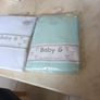 Baby G  2 X FItted  Cot Sheets. Plain White & Aqua Green.  B.N.W.T Image 2