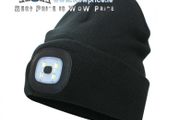24851 Black Beanie Hat with LED Light
