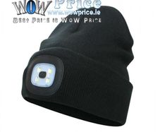 24851 Black Beanie Hat with LED Light