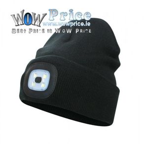 24851 Black Beanie Hat with LED Light