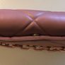 Long & Son London dusky pink heart handbag clutch bag with plastic chain Image 7