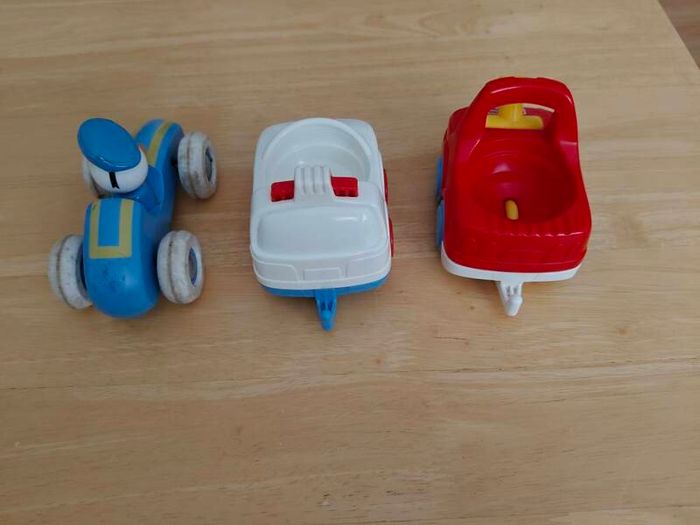 Vintage Fisher Price and Brio Donald Duck Car.