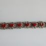 Vintage 1960s Souvenir du Maroc Hamsa Hand link bracelet red enamel Image 2