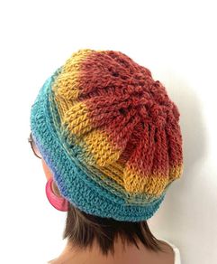 Handmade beret crochet flower