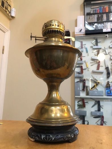 1800 s Vintage Oil Brass Lamp