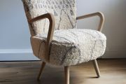 Armchair Beibel Rug covered , Natural Finish