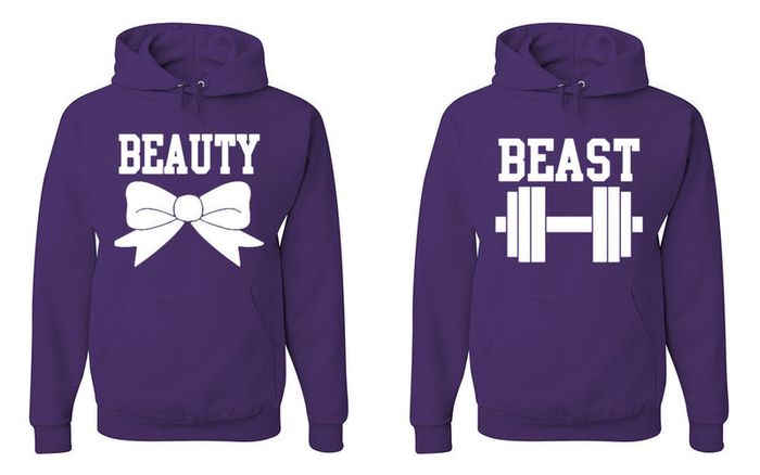 Cute Matching Beauty Beast Couples Hoodies