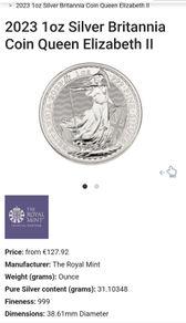 7 x 1oz 2023 'Last Queen' Silver Britannias (.999 Silver)