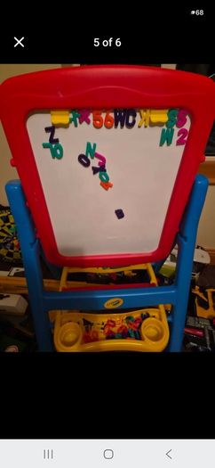 JCB construction crane and Bosch toy workbench