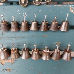 14 metal cupboard door knobs/handles