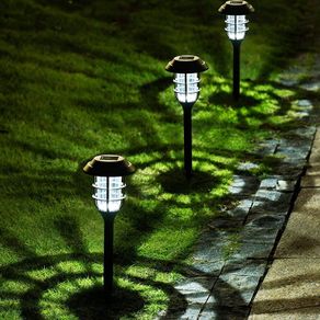 Solar Outdoor Lights, 8 Pack Solar Pathway Lights, Bright Solar Garden Lights, Waterproof Led Solar Yard Lights for Patio, Lawn, Yard, and Landscape-(Cold White)