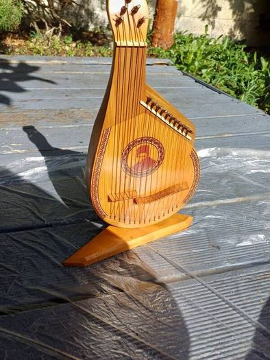 Vintage Ukrainian Bandura Miniature Souvenir - Wooden Decor