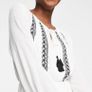White & Black Embroidered Boho dress Image 4