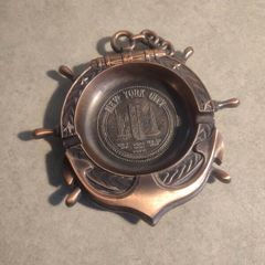 New York City Ashtray Statue of Liberty, World Trade Center, Empire State metal and copper effect could used as wall hanging decor. is 6 inches