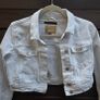 White stretchy cropped denim jacket, from ONLY, Size 10 Image 2