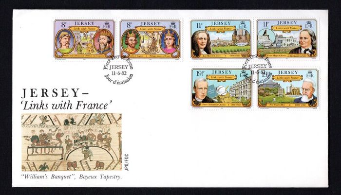 1982 Jersey Links with France Commemorative Stamps First Day Cover (FDC)