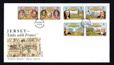 1982 Jersey Links with France Commemorative Stamps First Day Cover (FDC)