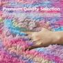 Round Rugs Living Room 120x120 cm  Fluffy Shaggy Rainbow Area Rugs for Bedroom, Lounge Modern Super Soft Non Slip Rug Washable Floor Carpets Bedside Rug for Kid Room Image 3