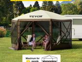 Pop Up Gazebo Tent Pop-Up 12x12FT  Pop Up Gazebo Tent Pop-Up Screen Tent 6 Sided Canopy Sun Shelter Green