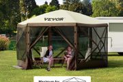 Pop Up Gazebo Tent Pop-Up 12x12FT  Pop Up Gazebo Tent Pop-Up Screen Tent 6 Sided Canopy Sun Shelter Green