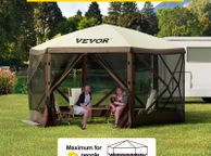 main image for ad Pop Up Gazebo Tent Pop-Up 12x12FT  Pop Up Gazebo Tent Pop-Up Screen Tent 6 Sided Canopy Sun Shelter Green