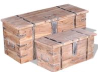main image for ad Two Piece Storage Chest Set Acacia Wood