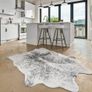 Large Faux Cowhide Rug - Chalk and Board (4.6ft x 6.6ft) - White/Gray Cow Print Area Rug for a Western Boho Decor - Synthetic, Cruelty-Free Animal Hide Carpet with No-Slip Backing (FREE POSTAGE) Image 4