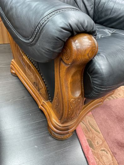 Black leather armchair