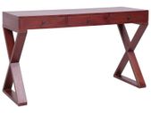 Computer Desk Brown 132x47x77 cm Solid Mahogany Wood