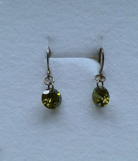Drop Earrings Green Crystal