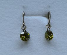 Drop Earrings Green Crystal