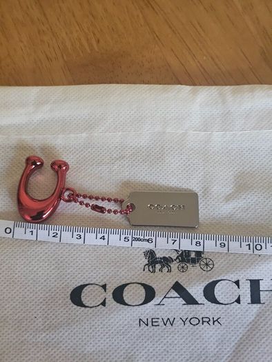 Coach Bag Charms/Tags / Silver & Red Metal/NEW