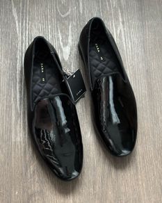 ZARA MEN Patent Finish Loafers Men's Shoes - Black
