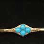 9ct Gold Turquoises Bar Brooch Image 3