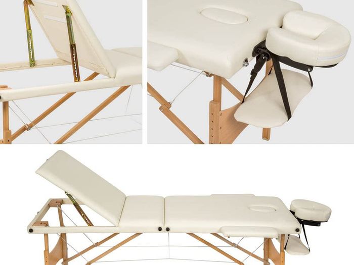_Mobile Massage Table 3 Zones Height-Adjustable Including High-Quality Headrest and Bag Various Colours