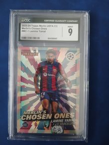 2023 24 Topps Merlin UEFA Lamine Yamal ROOKIE Chosen Ones CGC 9 MINT  FC Barcelona