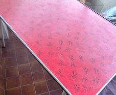 1950s Original Vintage Red Formica Table