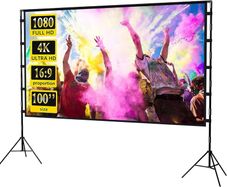 Screen with Stand Portable 100inch Projection Screen lejiada 16:9 4K HD Projections Movies Screen with Carry Bag for Indoor Outdoor Home Theater Backyard Cinema Travel