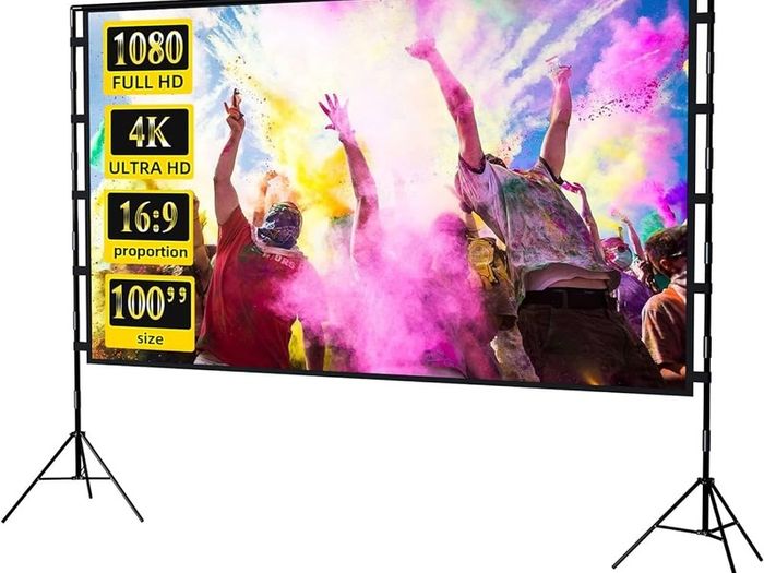 Projector Screen with Stand Portable 100inch Projection Screen lejiada 16:9 4K HD Projections Movies Screen with Carry Bag for Indoor Outdoor Home Theater Backyard Cinema Travel