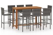 9 Piece Garden Bar Set Grey