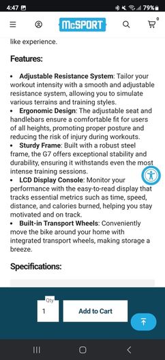 G7 Pro exercise bike