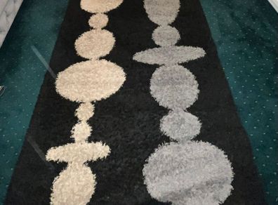 Hinnerup Rug 133 x 195cm Black Grey and White/Cream design