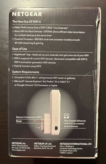Netgear WiFi Extender Booster EAX12 | WiFi 6 Repeater | WiFi Booster Range Extender | AX1600 Covers up to 1200 sq ft and 15 Devices