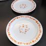 Vintage Arcopal France Orange Floral 27cm Dinner Plates Pair Image 5